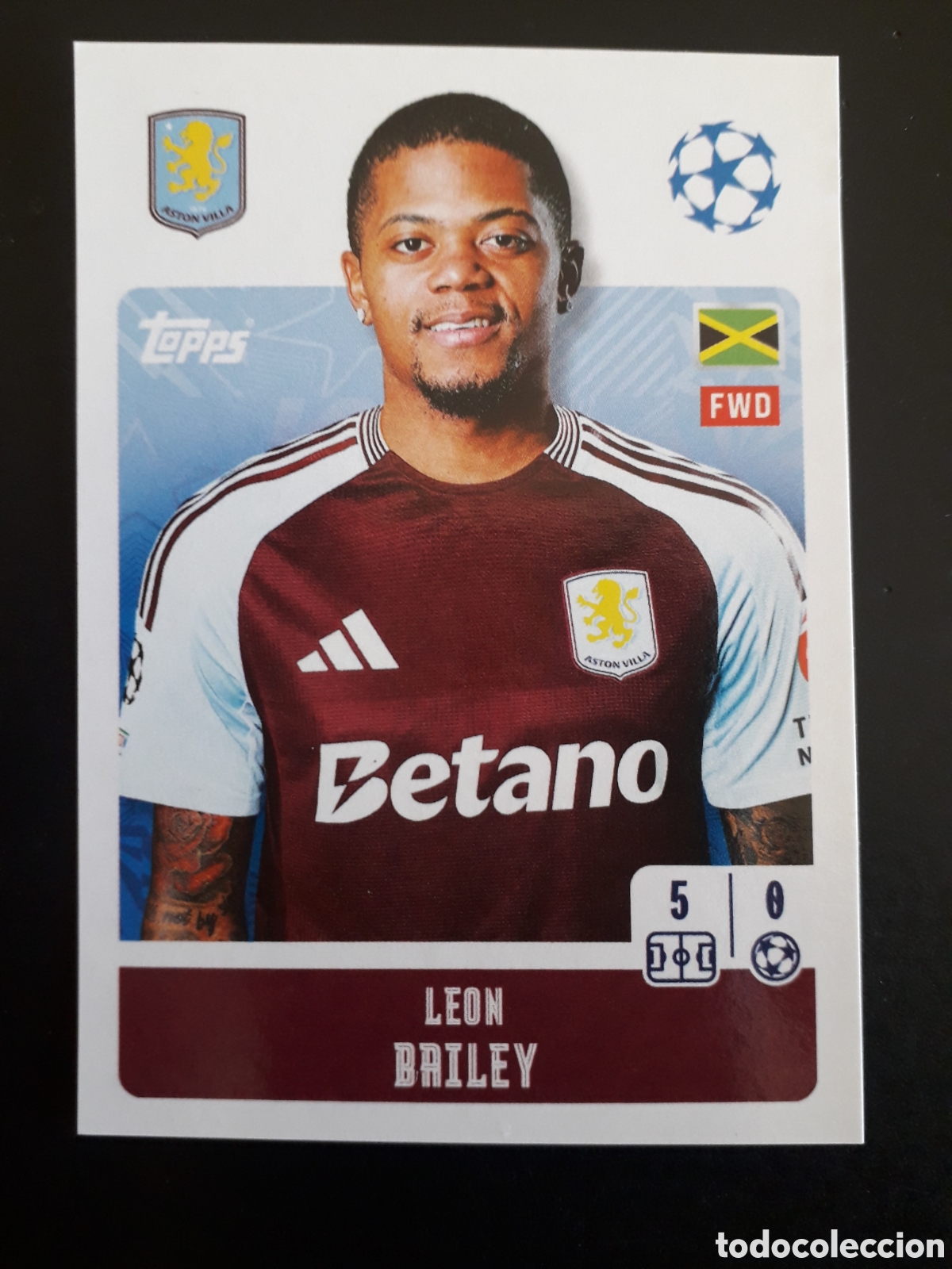 Cromos de f&uacute;tbol: BAILEY ASTON VILLA N&deg; 73 UEFA CHAMPIONS LEAGUE SEASON TOPPS 24 25 2024 2025 PEDIDO M&Iacute;NIMO 3&euro;