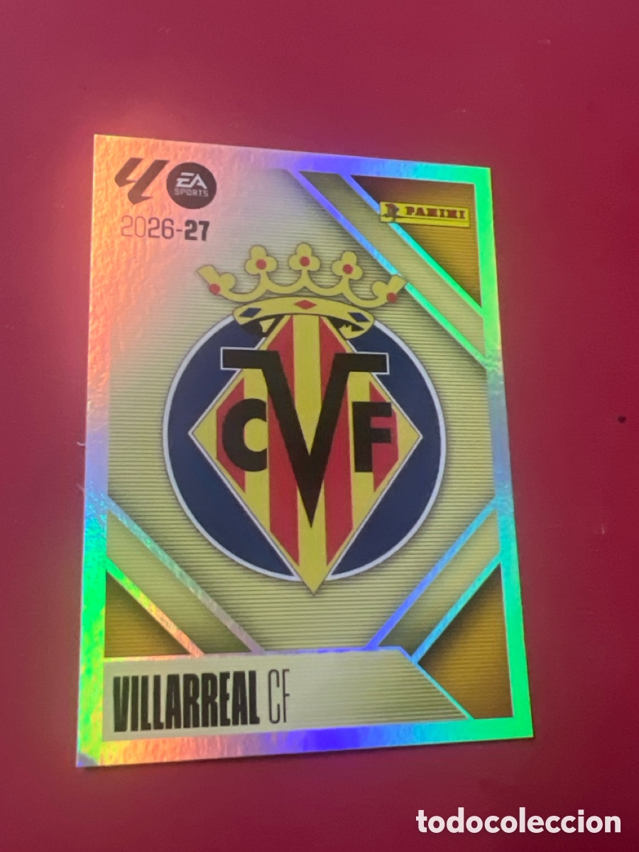 Cromos de f&uacute;tbol: C4414. Escudo del Villarreal n&uacute;mero 1 cromo liga este 26-27 2026-2027