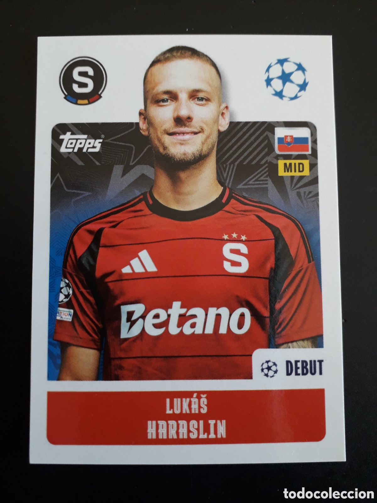 Cromos de f&uacute;tbol: HARASLIN SPARTA PRAGA N&deg; 428 UEFA CHAMPIONS LEAGUE SEASON TOPPS 24 25 2024 2025 PEDIDO M&Iacute;NIMO 3&euro;