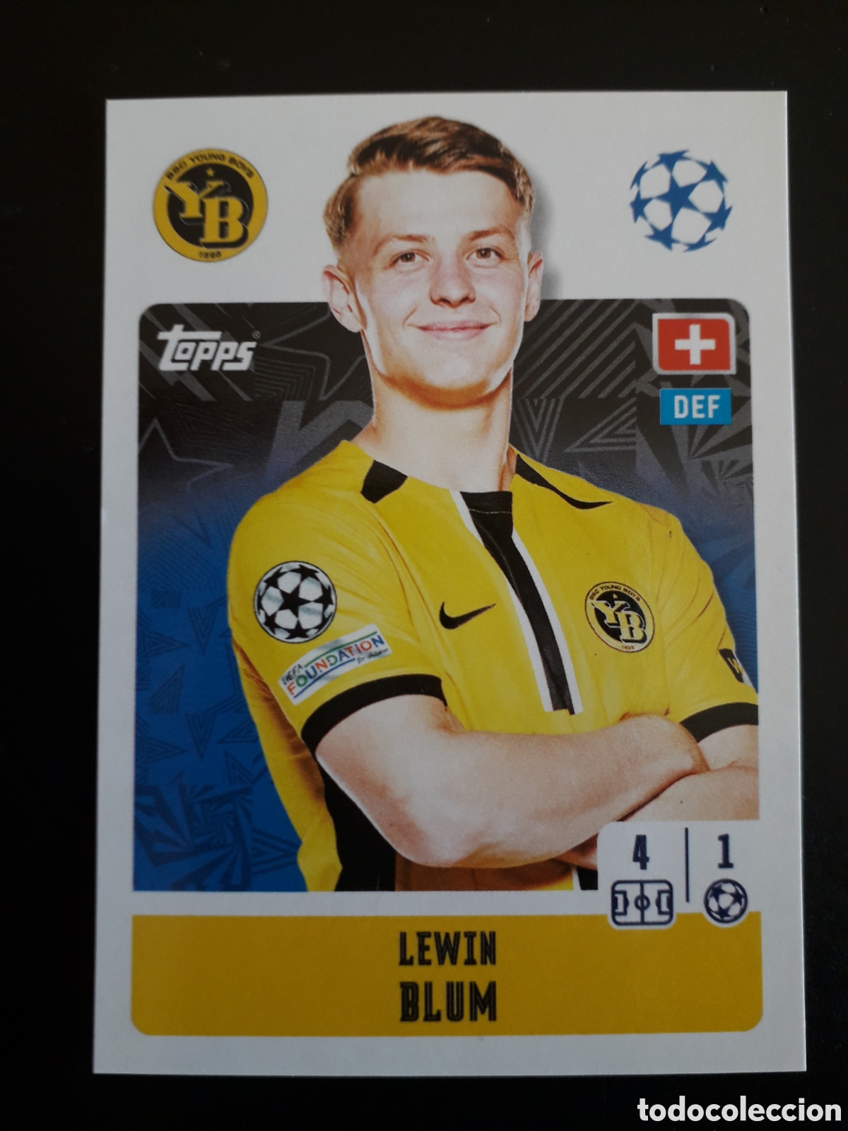 Cromos de f&uacute;tbol: BLUM YOUNG BOYS N&deg; 436 UEFA CHAMPIONS LEAGUE SEASON TOPPS 24 25 2024 2025 PEDIDO M&Iacute;NIMO 3&euro;