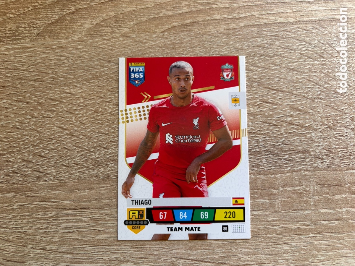 Fu&szlig;ball-Sticker: 220 THIAGO ADRENALYN XL FIFA 365 2023 LIVERPOOL