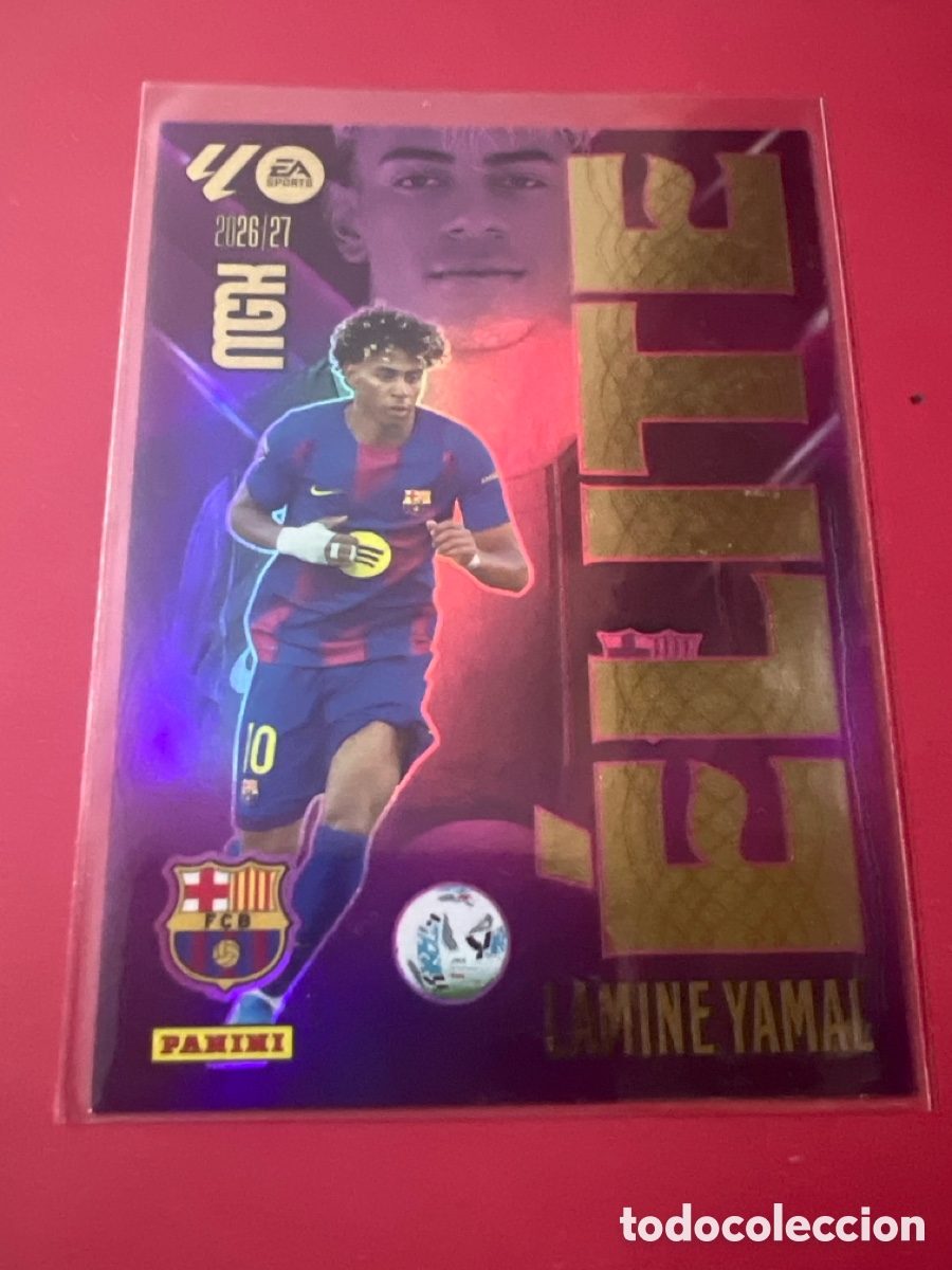 Cromos de f&uacute;tbol: C4599. LAMINE YAMAL F. C. BARCELONA ELITE 9 PANINI MEGACRACKS 2026 2027 26 27