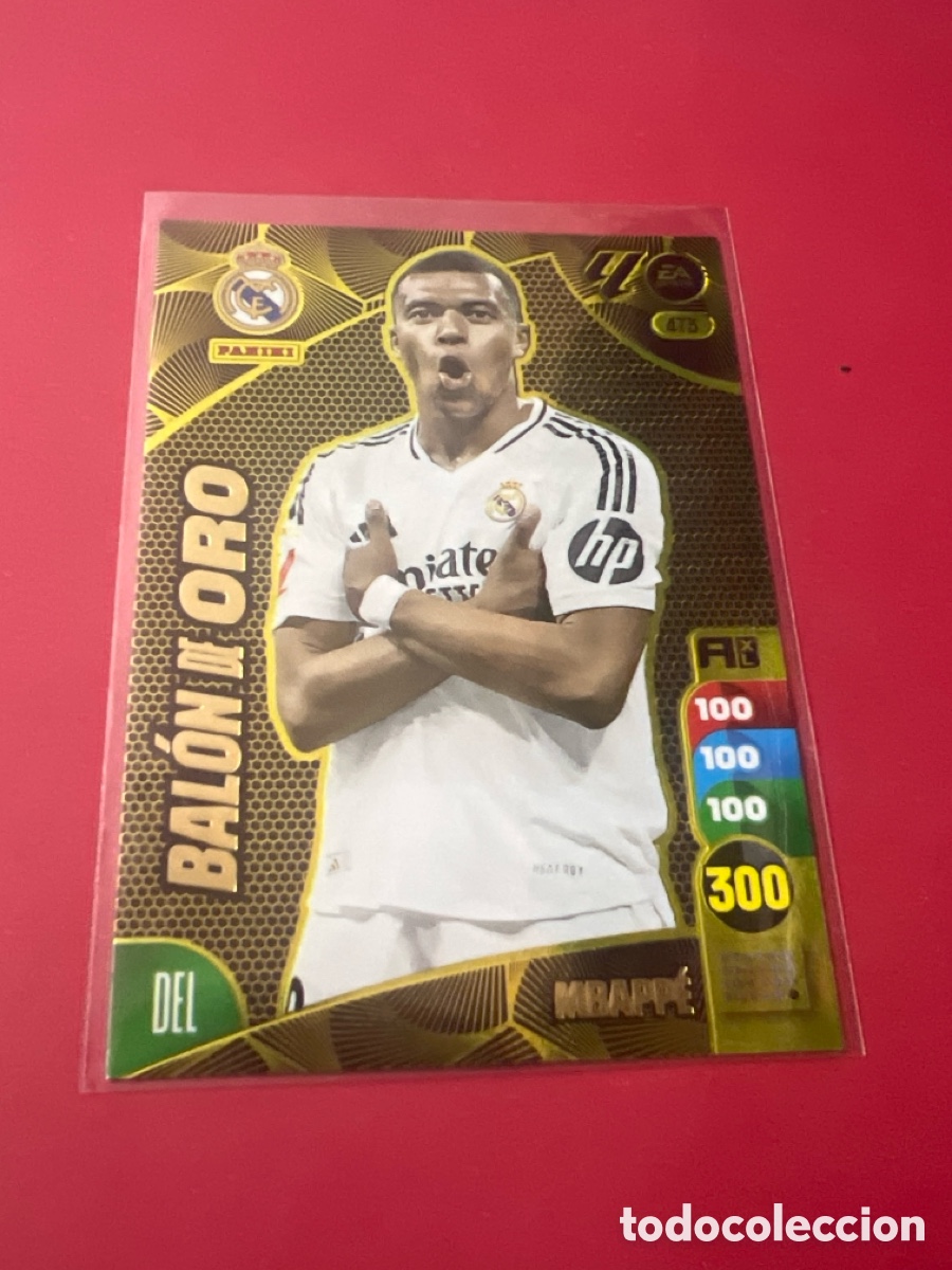 Cromos de f&uacute;tbol: C4626. CROMO 473 BALON ORO MBAPPE REAL MADRID ADRENALYN 24-25