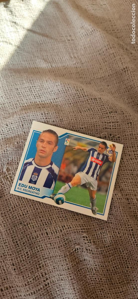 Football Stickers: Edu Moya � Recreativo de Huelva � LIGA ESTE 2007 2008 07 08 sin pegar
