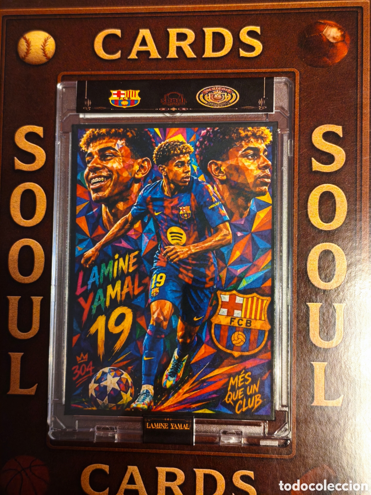 Cromos de f&uacute;tbol: Cromo SoouL lamine yamal by Pablo Picasso el arte del f&uacute;tbol