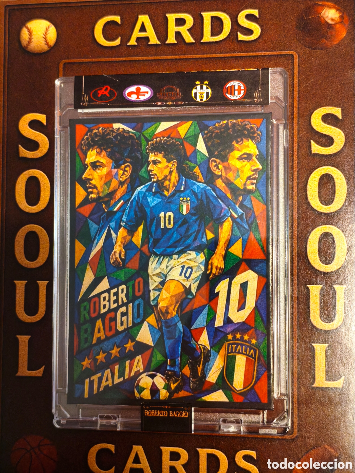 Cromos de f&uacute;tbol: Cromo SoouL Roberto baggio by Pablo Picasso el arte del f&uacute;tbol