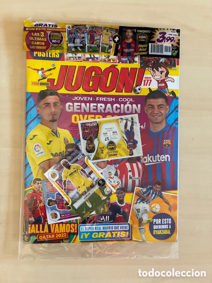 Cromos de f&uacute;tbol: Revista Jug&oacute;n 177 nueva sin abrir con ADN messi y limitadas megacracks Panini liga este