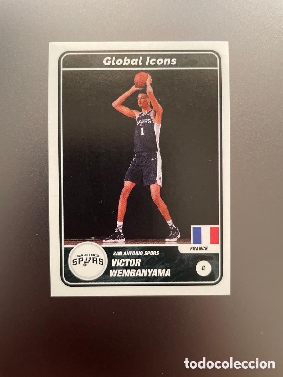 Cromos de f&uacute;tbol: Victor Wembanyama 77 Global Icons Panini Stickers NBA 2023 San Antonio Spurs