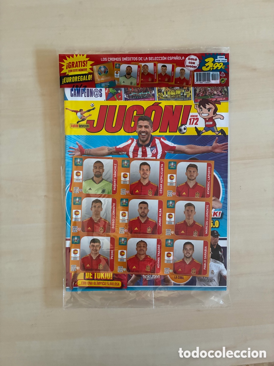 Cromos de f&uacute;tbol: Revista Jug&oacute;n 172 nueva sin abrir con actualizaci&oacute;n Espa&ntilde;a Panini Euro 2020