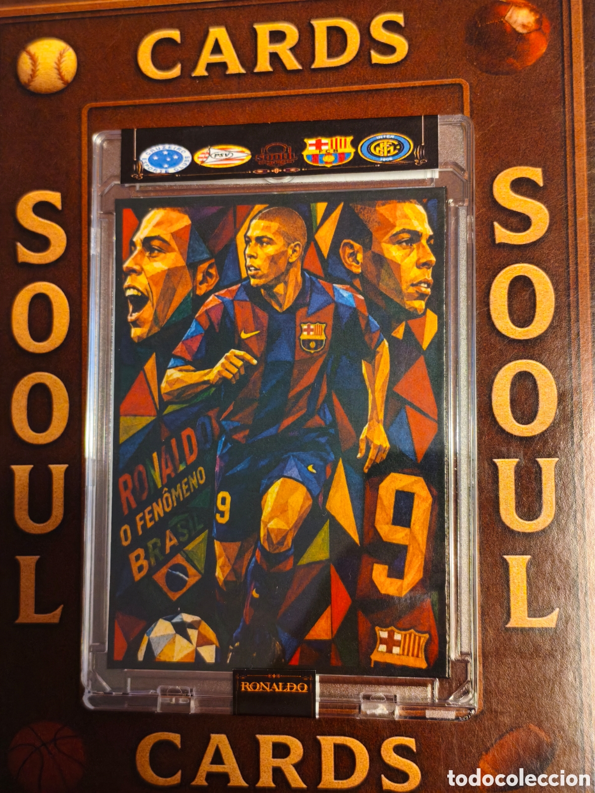 Cromos de f&uacute;tbol: Cromo SoouL Ronaldo nazario by Pablo Picasso el del futbol