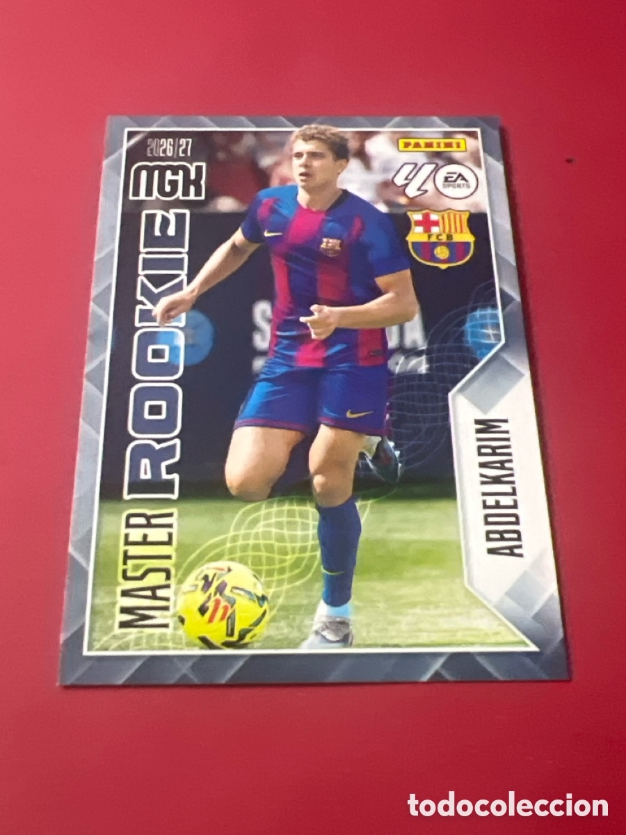 Cromos de f&uacute;tbol: C1114. Abdelkarim serie master Rookie n&uacute;mero 406 Del Barcelona megacracks 26-27 2026-2027
