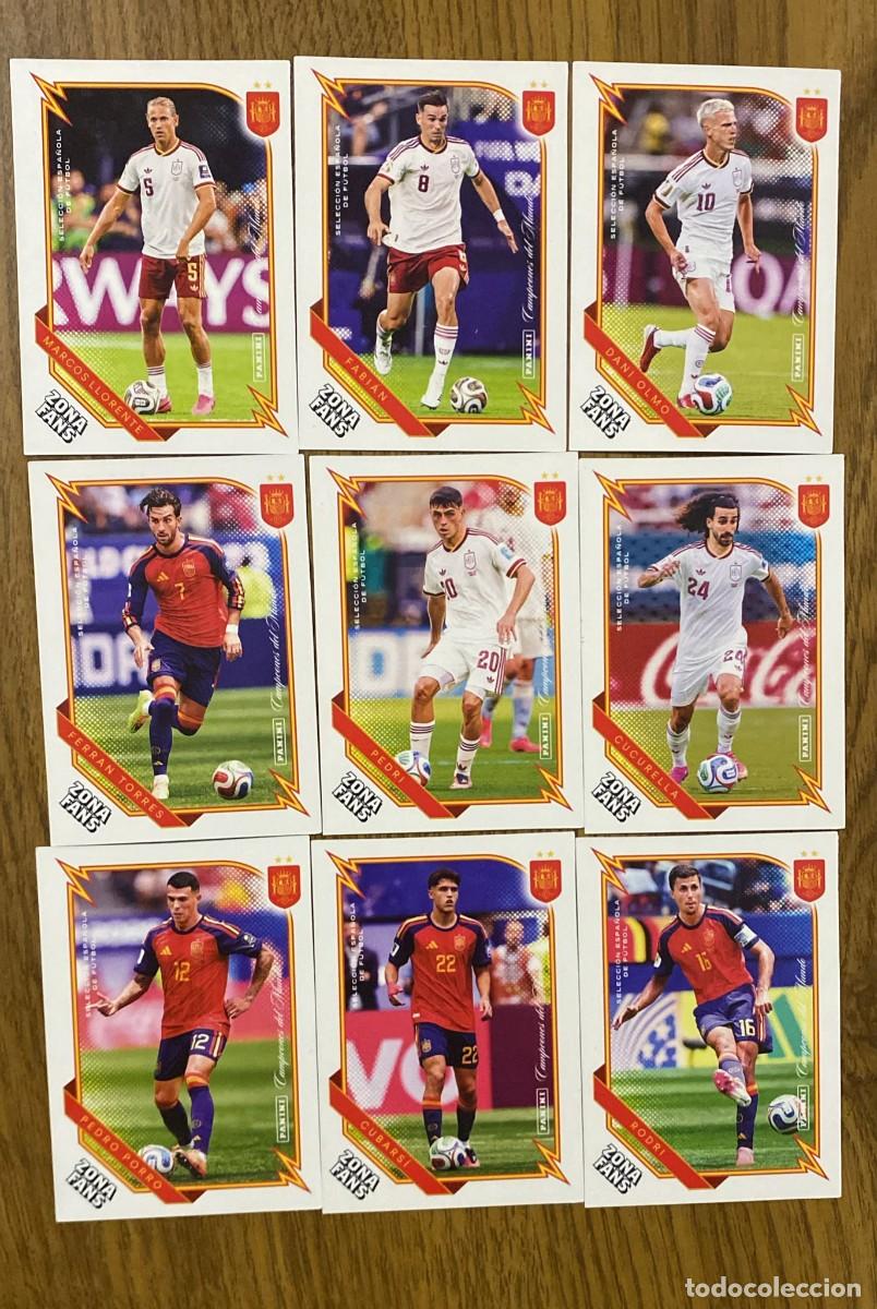 Cromos de f&uacute;tbol: Lote 9 Cartas Zona Fans Panini Club Pasi&oacute;n Espa&ntilde;a Campeones del Mundo 2026