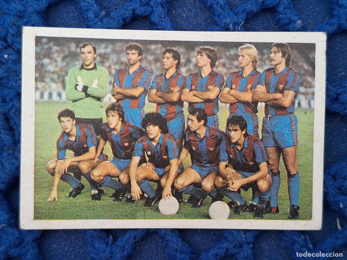 Cromos de f&uacute;tbol: FUTBOL 84 cromos cano alineaci&oacute;n Barcelona maradona nunca pegado trasera no cropan