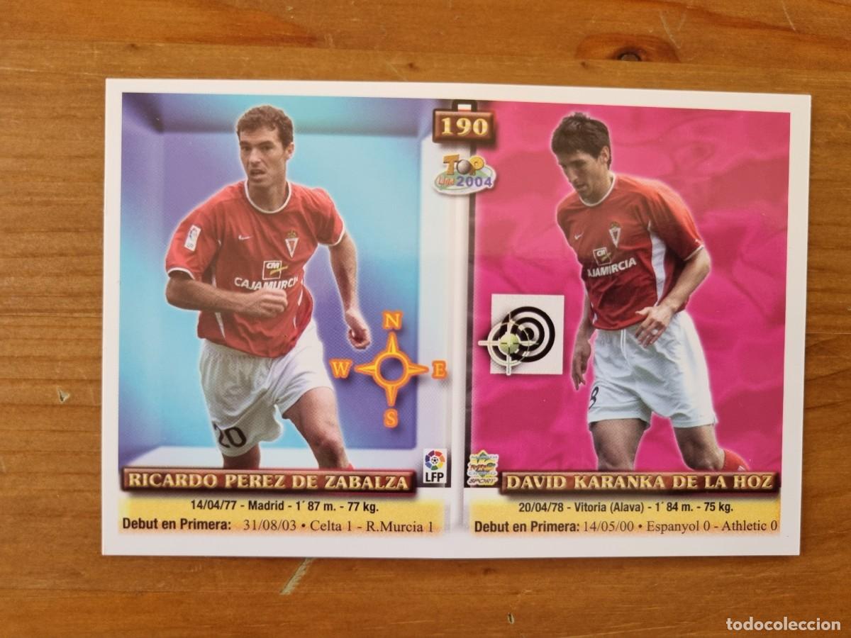 Cromos de f&uacute;tbol: 190 KARANKA / CUADRADO (Real Murcia). Top Liga 2004 (Mundicromo)