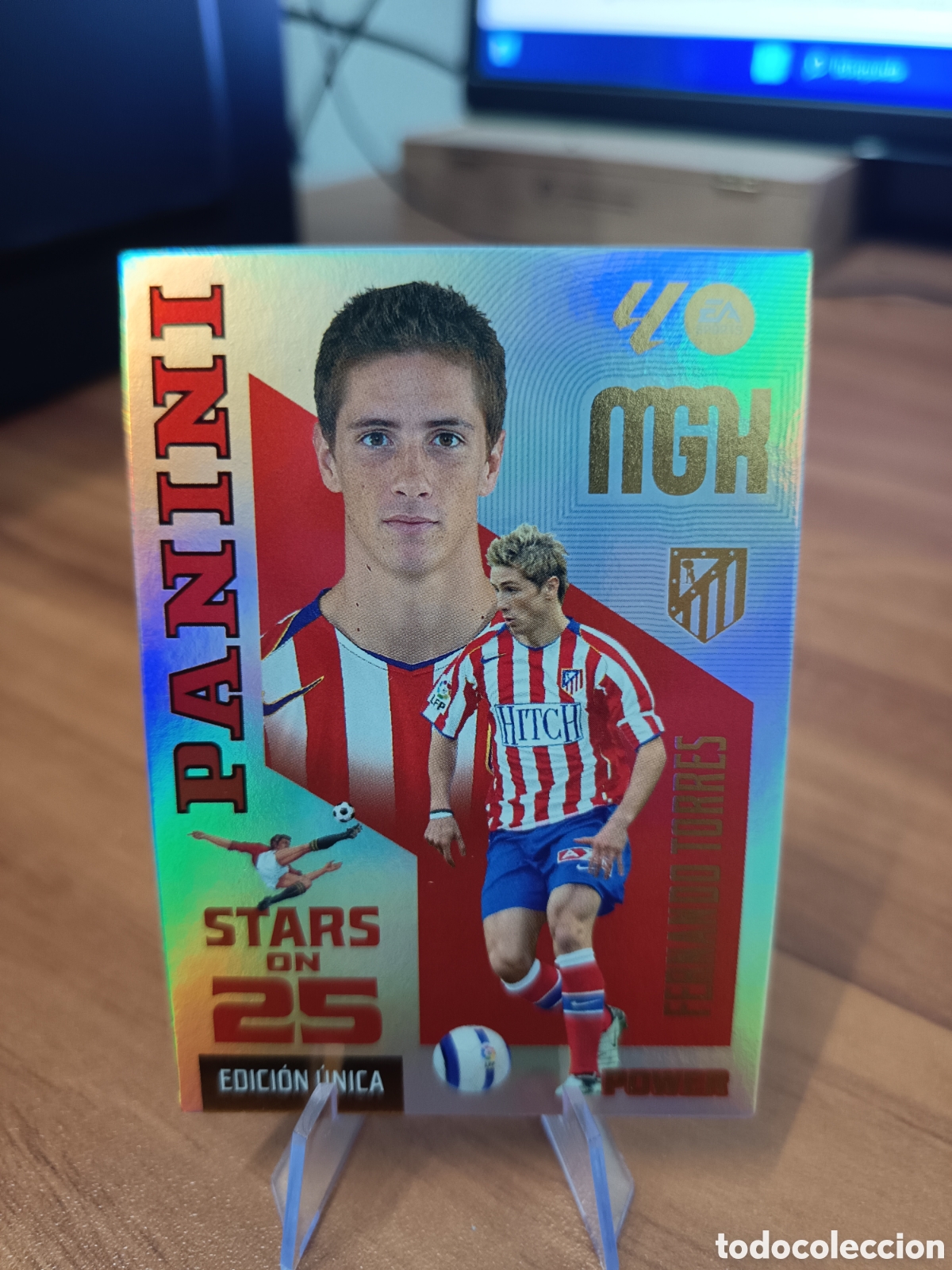 Cromos de f&uacute;tbol: 432P FERNANDO TORRES ATLETICO MADRID STARS ON 25 POWER EDICION UNICA MEGACRACKS 2026 2027 26 27 MGK