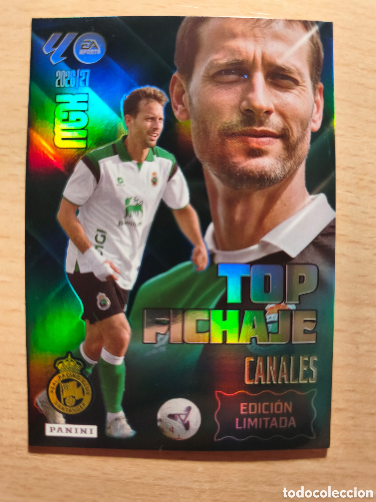 Cromos de f&uacute;tbol: SERGIO CANALES RACING DE SANTANDER TOP FICHAJE EDICI&Oacute;N LIMITADA MEGACRACKS 2026 2027 PANINI 26 27