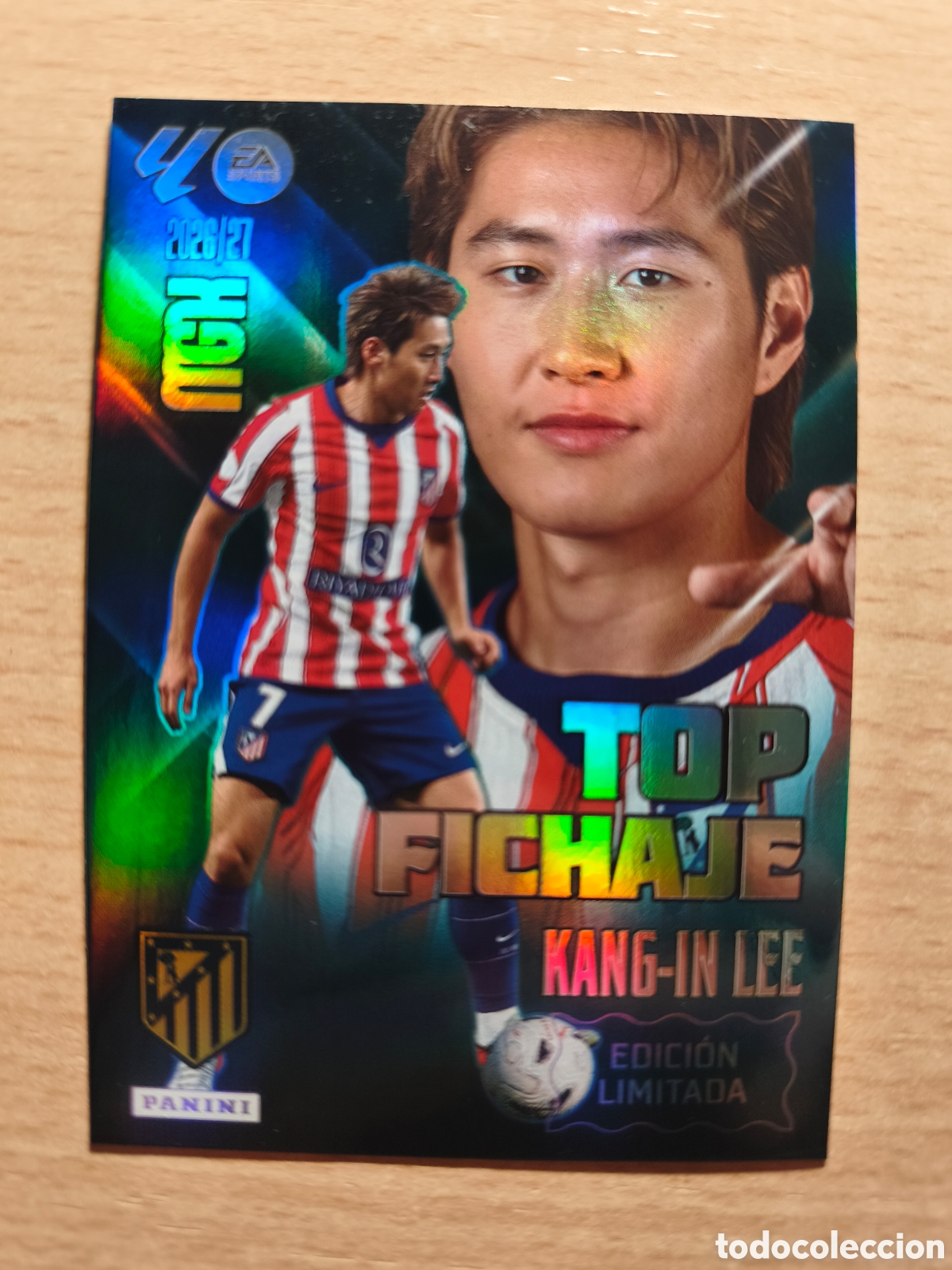 Cromos de f&uacute;tbol: KANG-IN LEE ATL&Eacute;TICO DE MADRID TOP FICHAJE EDICI&Oacute;N LIMITADA MEGACRACKS 2026 2027 PANINI 26 27