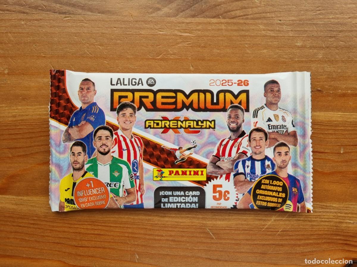 Cromos de f&uacute;tbol: Sobre PREMIUM sin abrir. Liga 2025 2026 25 26 Adrenalyn XL (Panini)