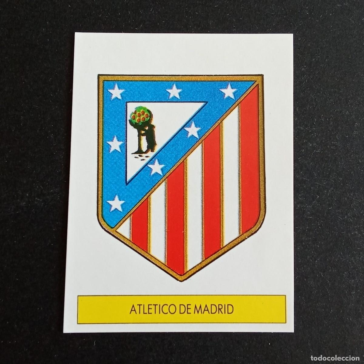 Cromos de f&uacute;tbol: ESCUDO ATLETICO MADRID CROMO EDITORIAL FESTIVAL 1987 1988 LIGA 87 88 NUNCA PEGADO