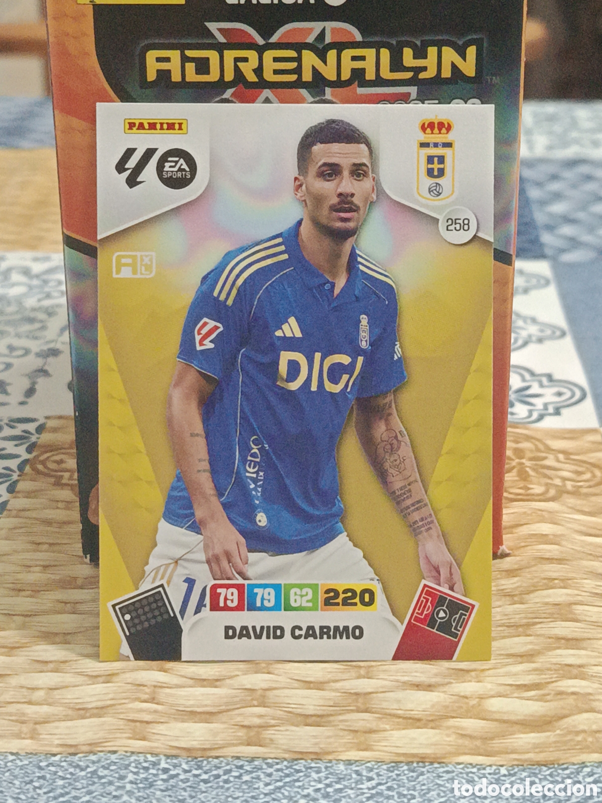 Cromos de Futebol: DAVID CARMO OVIEDO N&ordm; 258 LIGA ADRENALYN 25 26 2025 2026 PANINI