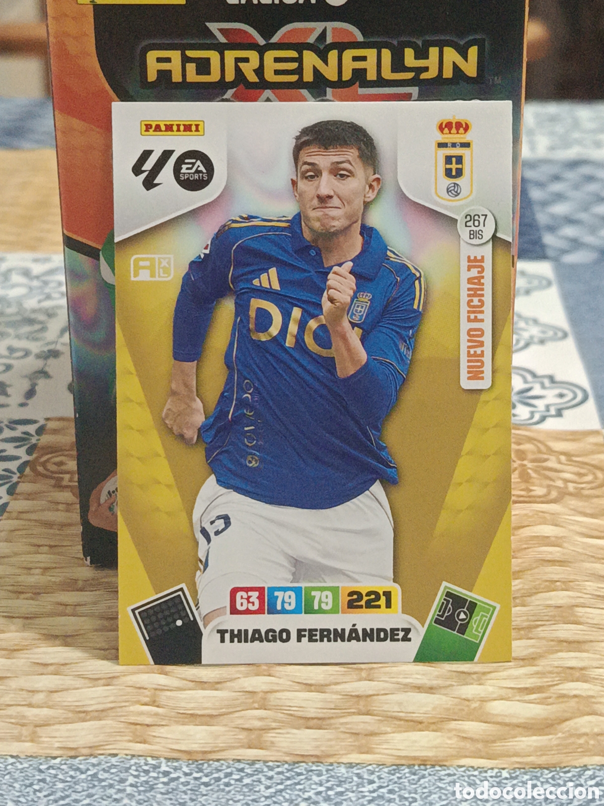 Football Stickers: THIAGO FERNANDEZ NUEVO FICHAJE OVIEDO N&ordm; 267 BIS LIGA ADRENALYN 25 26 2025 2026 PANINI