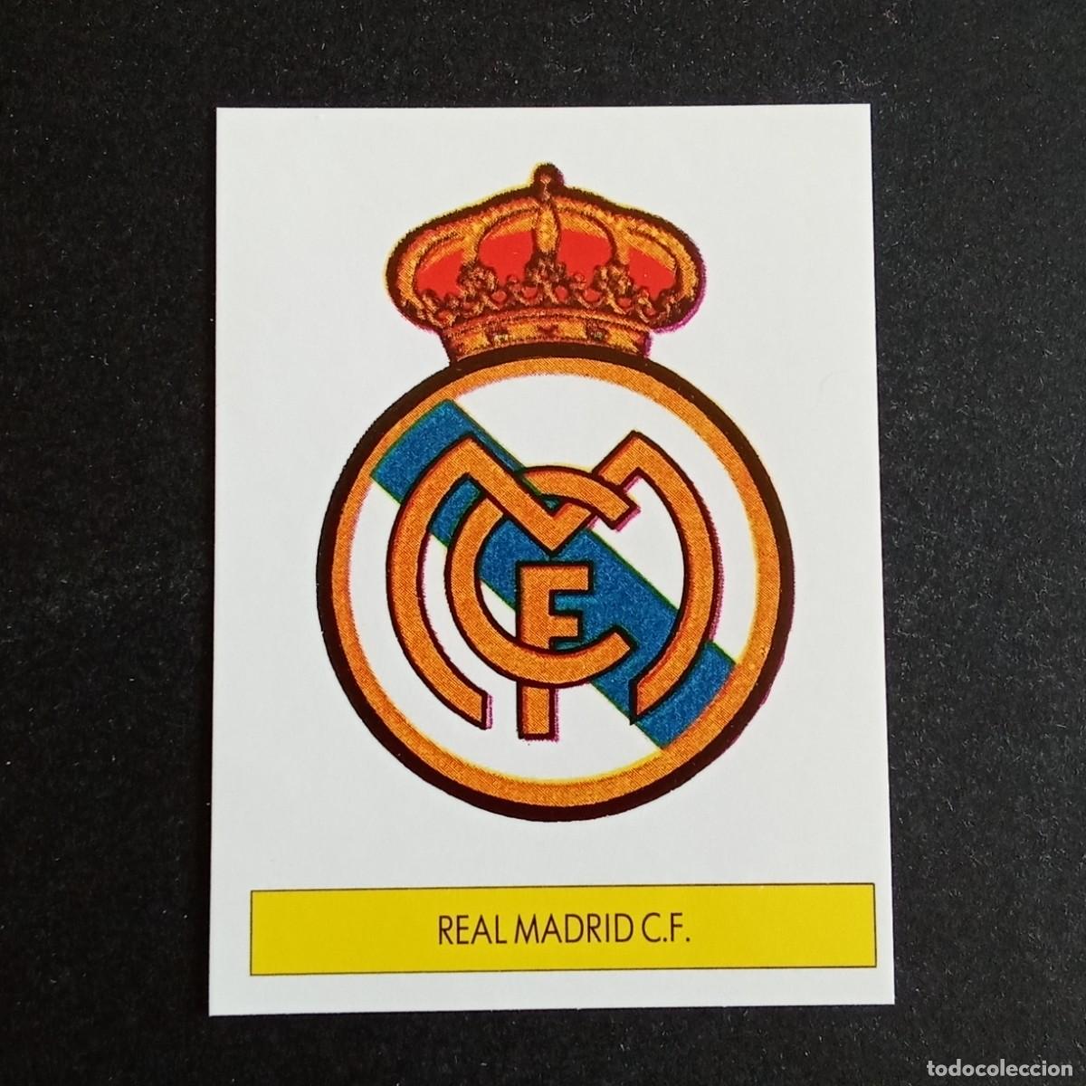 Cromos de f&uacute;tbol: ESCUDO REAL MADRID CROMO EDITORIAL FESTIVAL 1987 1988 LIGA 87 88 NUNCA PEGADO
