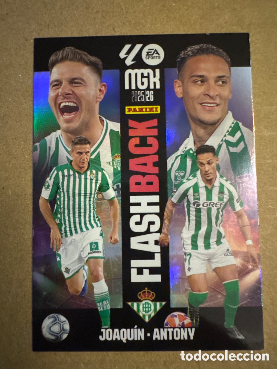 Cromos de f&uacute;tbol: # 518 Joaqu&iacute;n Antony Real Betis Flashback Tercera 3 edici&oacute;n Megacracks 25 26 2025 2026 3&ordf;