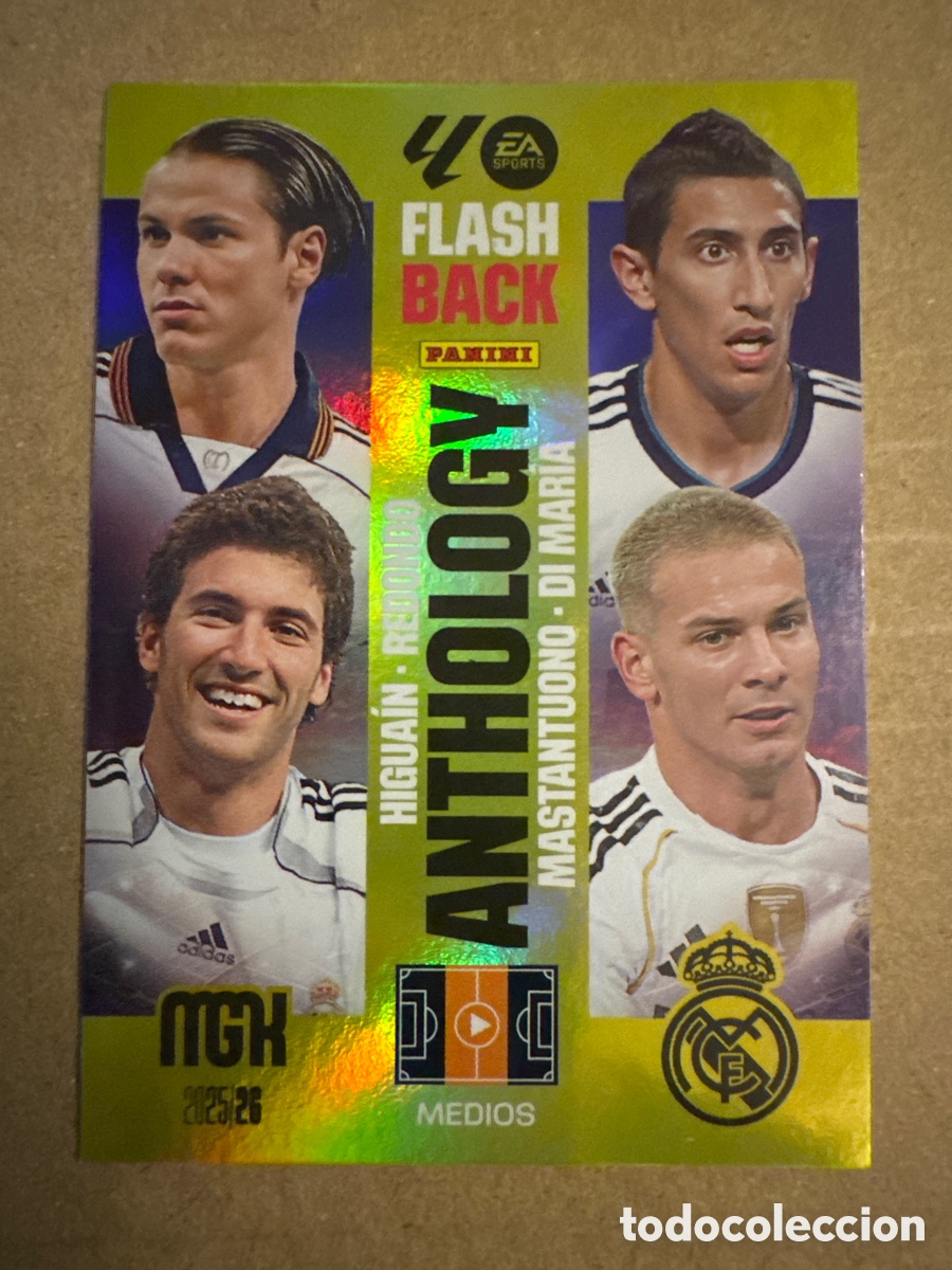 Cromos de f&uacute;tbol: 519 Redondo Mastantuono Higuain Madrid Flashback Anthology 3 edici&oacute;n Megacracks 25 26 2025 2026 3&ordf;