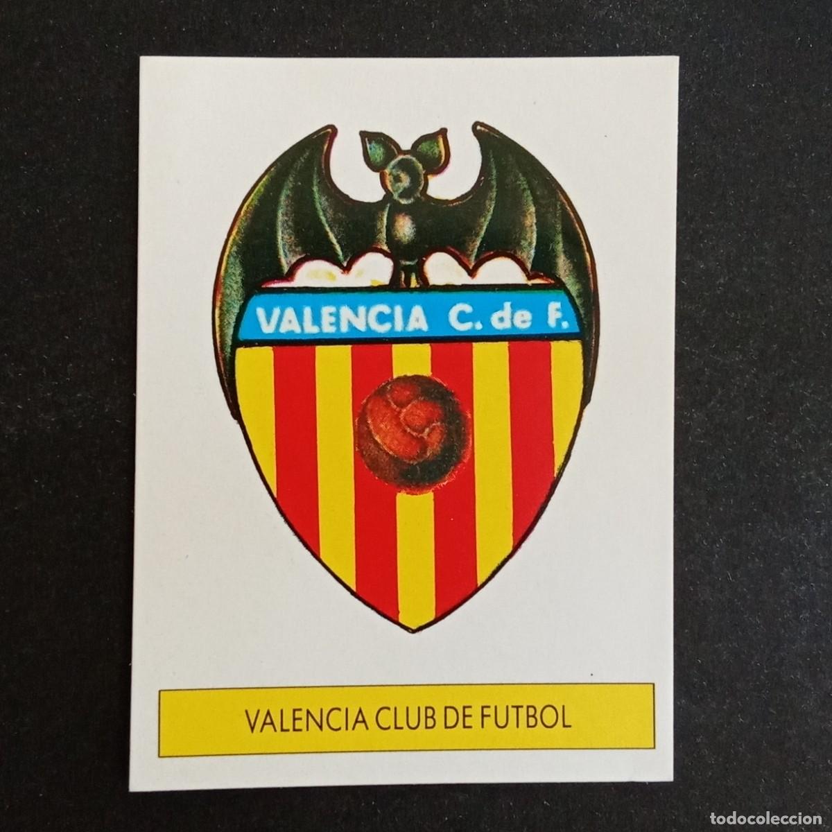 Cromos de f&uacute;tbol: ESCUDO VALENCIA CROMO EDITORIAL FESTIVAL 1987 1988 LIGA 87 88 NUNCA PEGADO