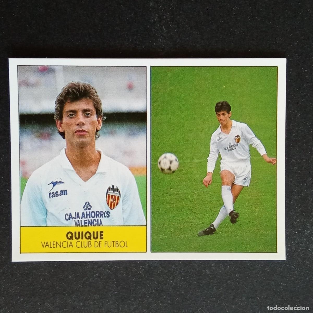 Cromos de f&uacute;tbol: QUIQUE VALENCIA CROMO EDITORIAL FESTIVAL 1987 1988 LIGA 87 88 NUNCA PEGADO
