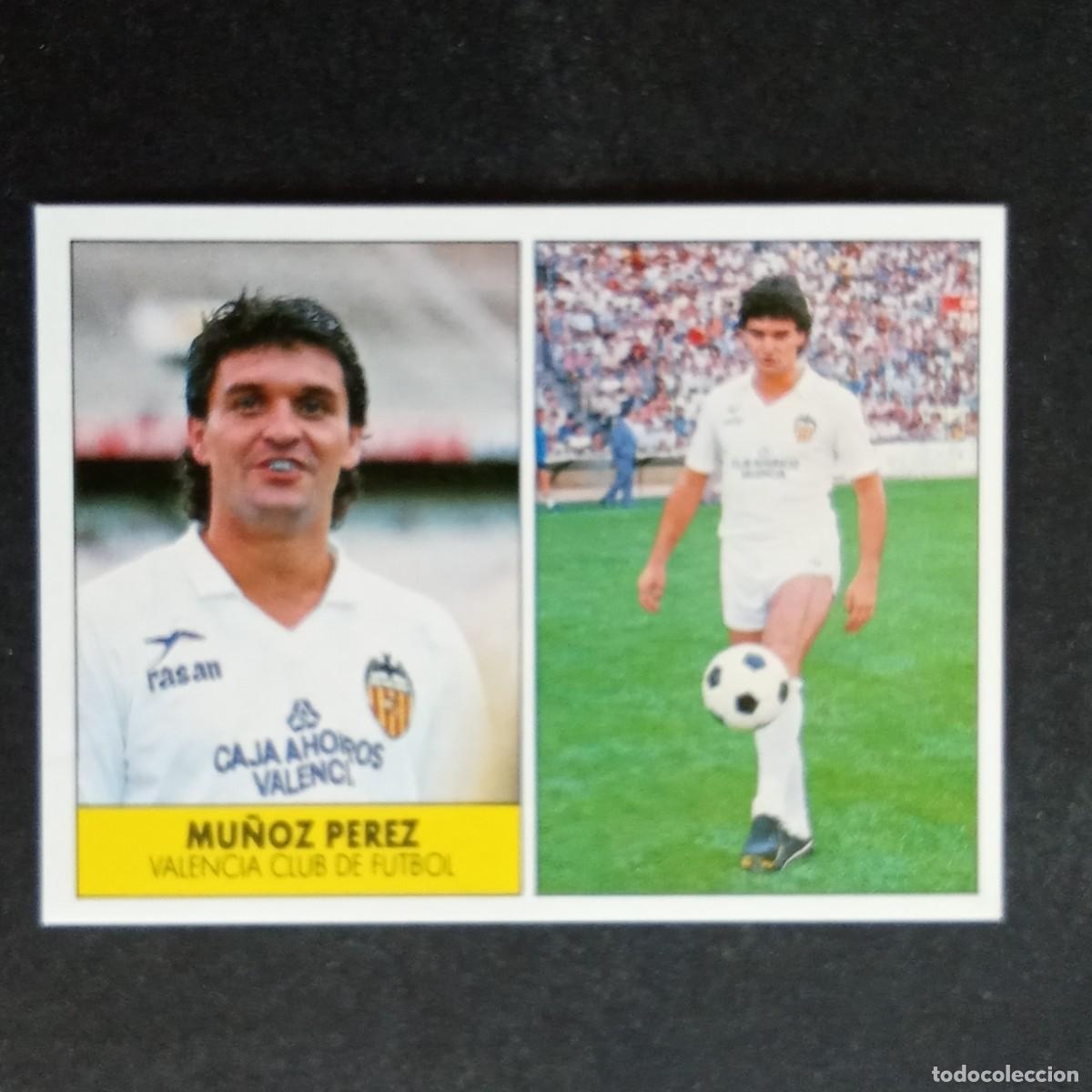 Cromos de f&uacute;tbol: MU&Ntilde;OZ PEREZ VALENCIA CROMO EDITORIAL FESTIVAL 1987 1988 LIGA 87 88 NUNCA PEGADO