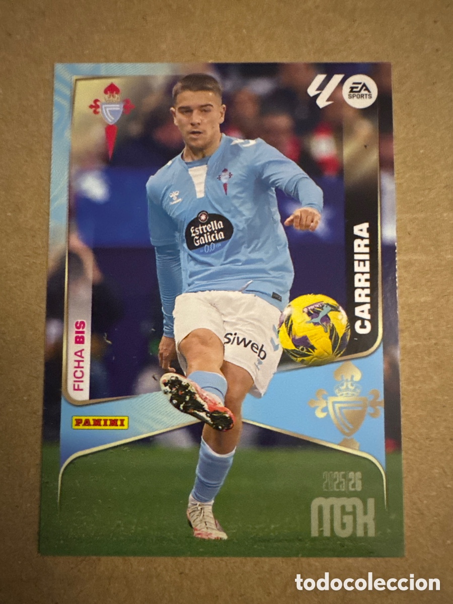 Cromos de f&uacute;tbol: # BIS 112 Carreira Celta de Vigo Tercera 3 edici&oacute;n Megacracks 25 26 2025 2026 3&ordf;