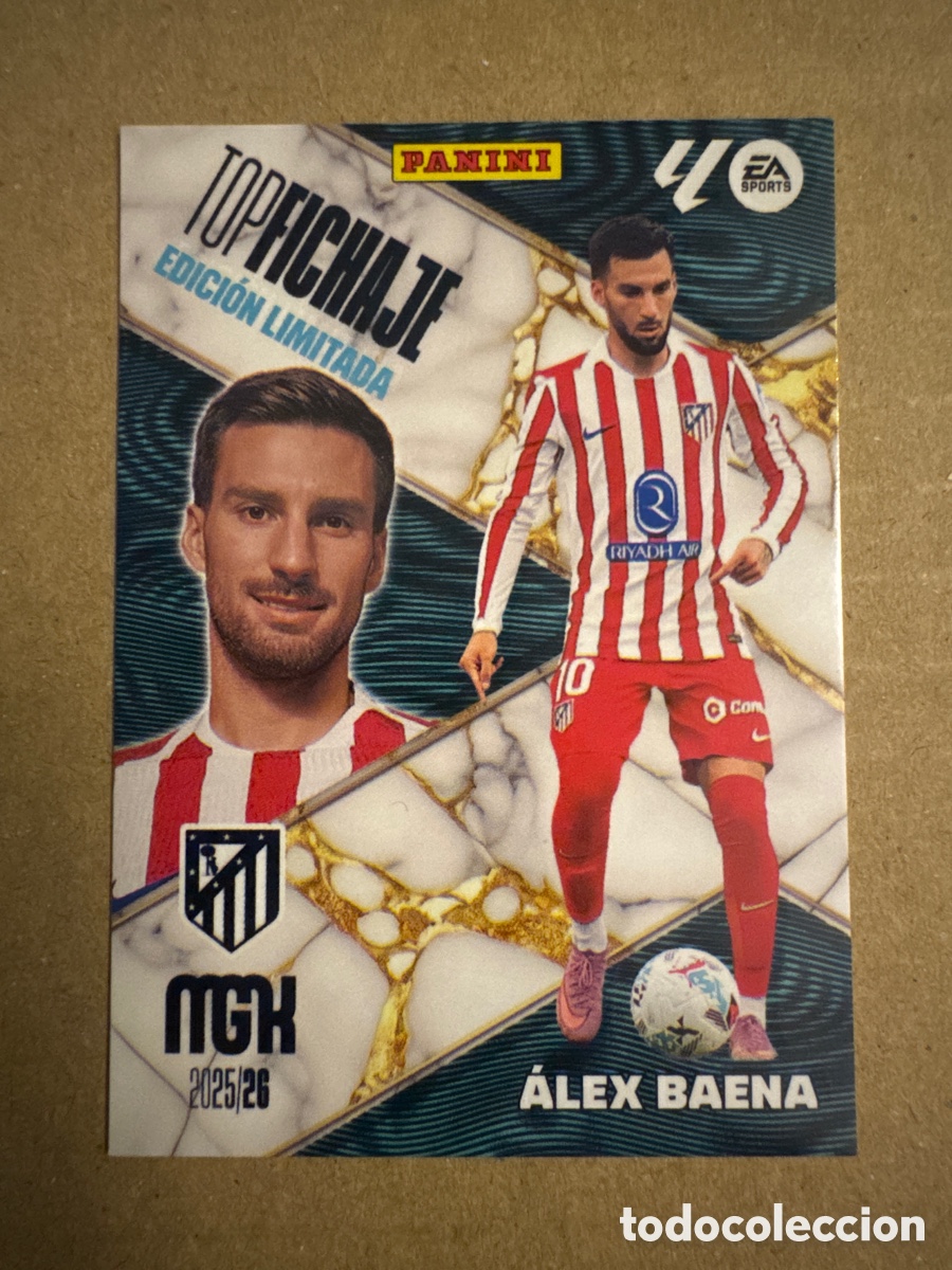 Cromos de f&uacute;tbol: &Aacute;lex Baena Atl&eacute;tico de Madrid Top Fichaje Megacracks 25 26 2025 2026 Edici&oacute;n Limitada