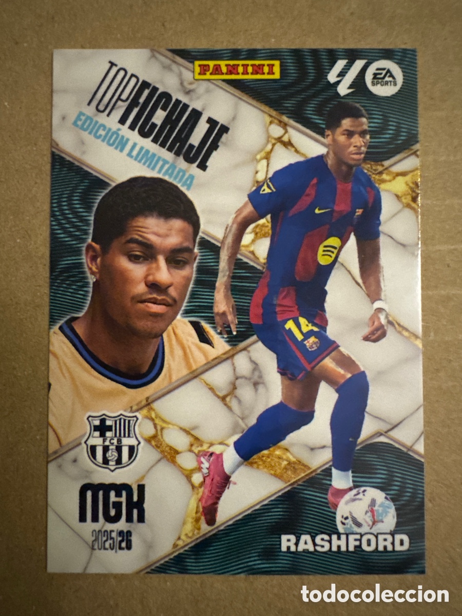 Cromos de f&uacute;tbol: Rashford FC Barcelona Top Fichaje Megacracks 25 26 2025 2026 Edici&oacute;n Limitada