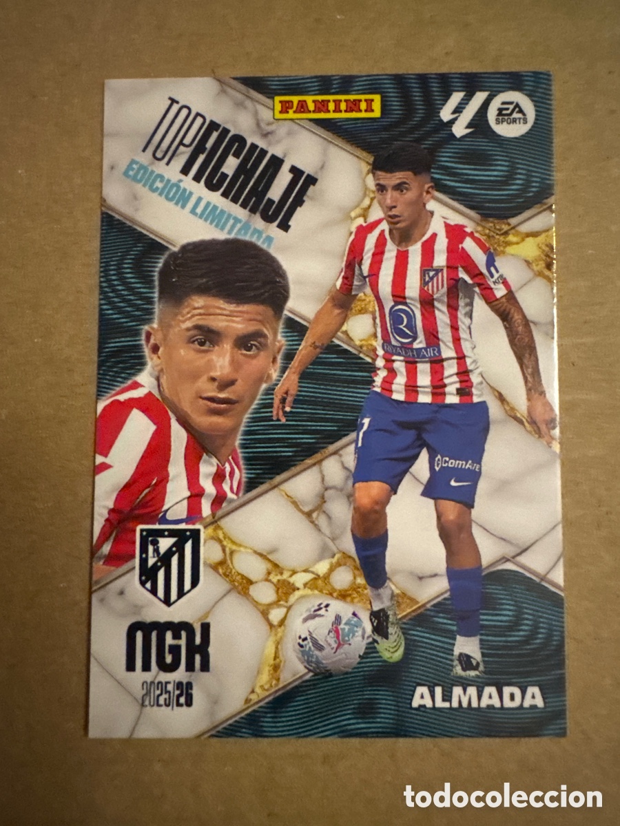 Cromos de f&uacute;tbol: ALMADA Atl&eacute;tico de Madrid Top Fichaje Megacracks 25 26 2025 2026 Edici&oacute;n Limitada