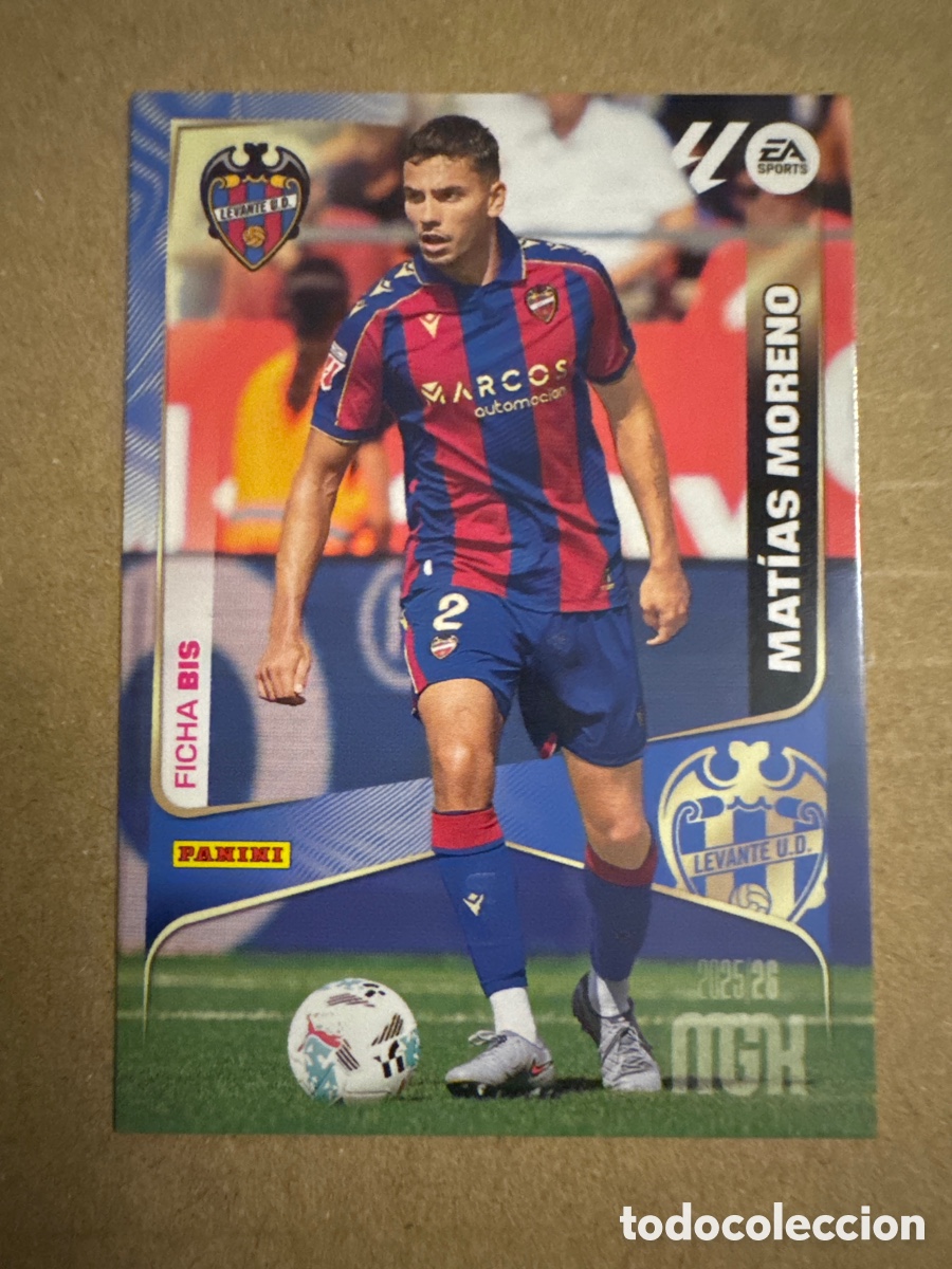 Cromos de f&uacute;tbol: # BIS 203 Matias Moreno Levante Megacracks 25 26 2025 2026 Last Moment