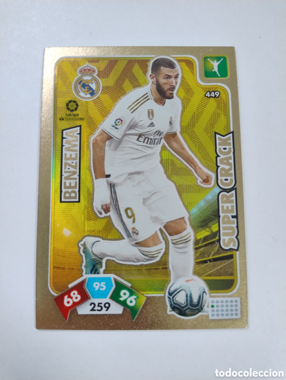 Cromos de f&uacute;tbol: 449 - Benzema - Real Madrid - Adrenalyn XL Liga 2019 - 2029 Super Crack
