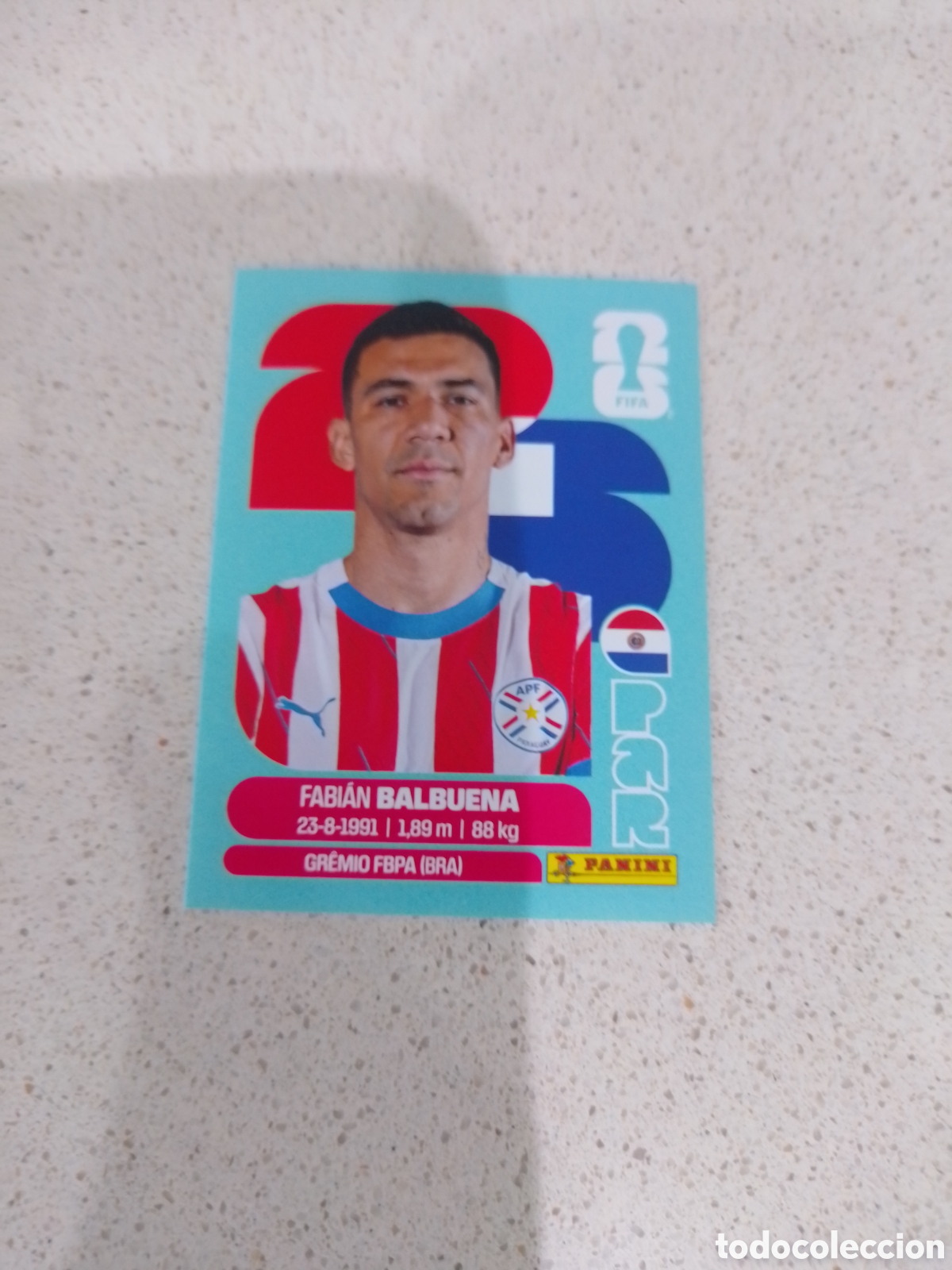 Cromos de f&uacute;tbol: CROMO NUMERO 5 BALBUENA PARAGUAY. MUNDIAL 2026. PANINI.