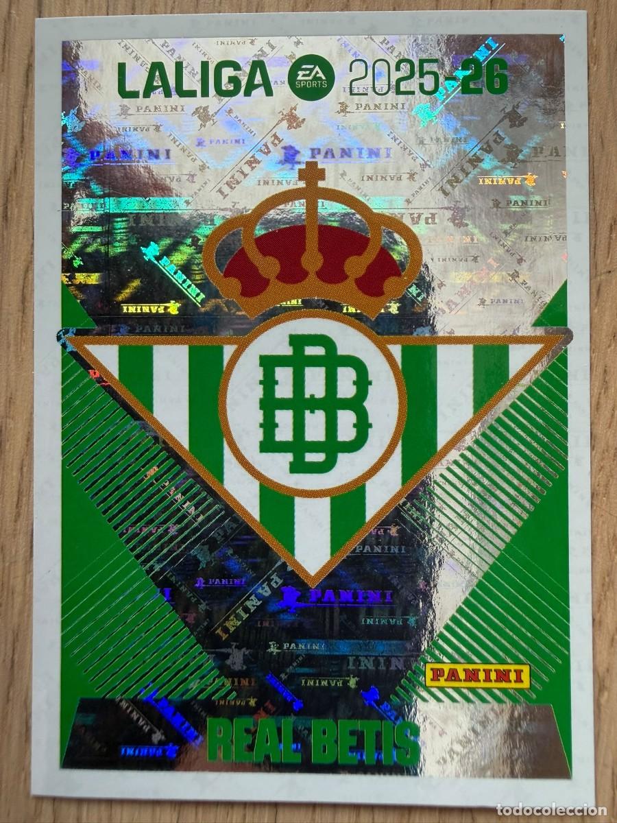 Cromos de f&uacute;tbol: 1 ESCUDO BETIS 25 26 2025 2026 LIGA EA SPORTS COLECCIONES ESTE SIN PEGAR STICKER