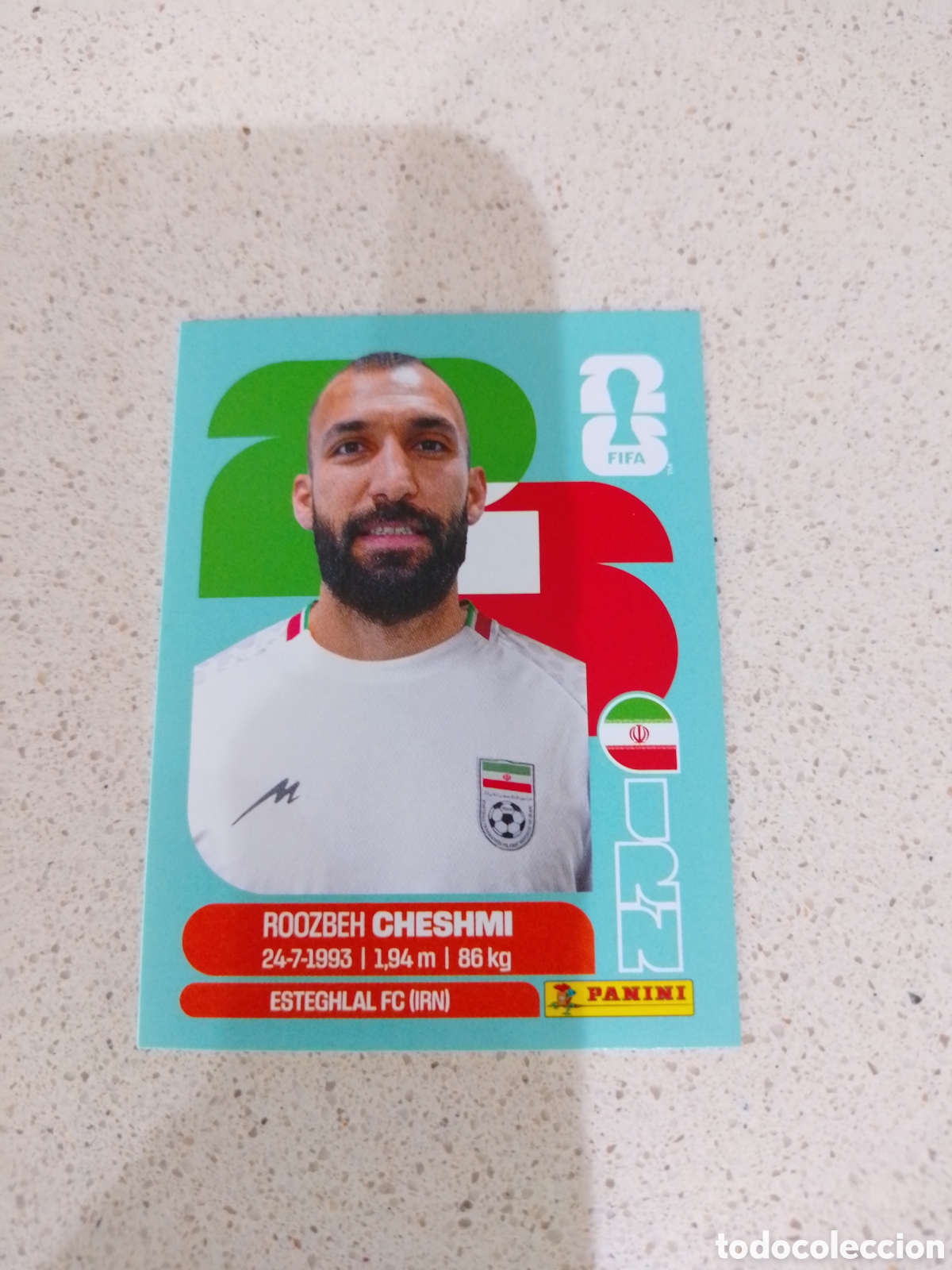 Cromos de f&uacute;tbol: CROMO NUMERO 15 CHESHMI IRAN. MUNDIAL 2026. PANINI.