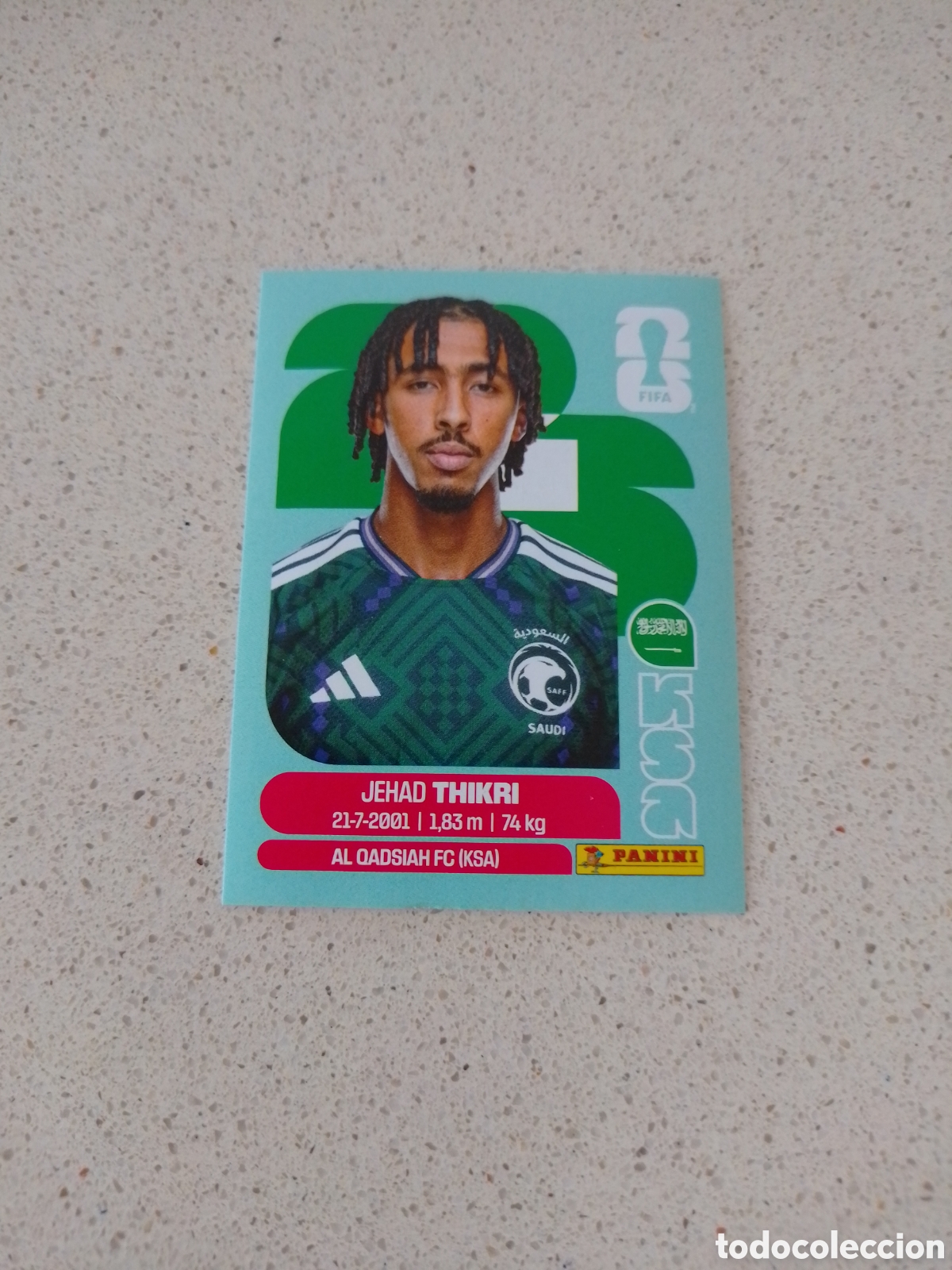Cromos de f&uacute;tbol: CROMO NUMERO 6 THIKRI ARABIA SAUD&Iacute;. MUNDIAL 2026. PANINI.