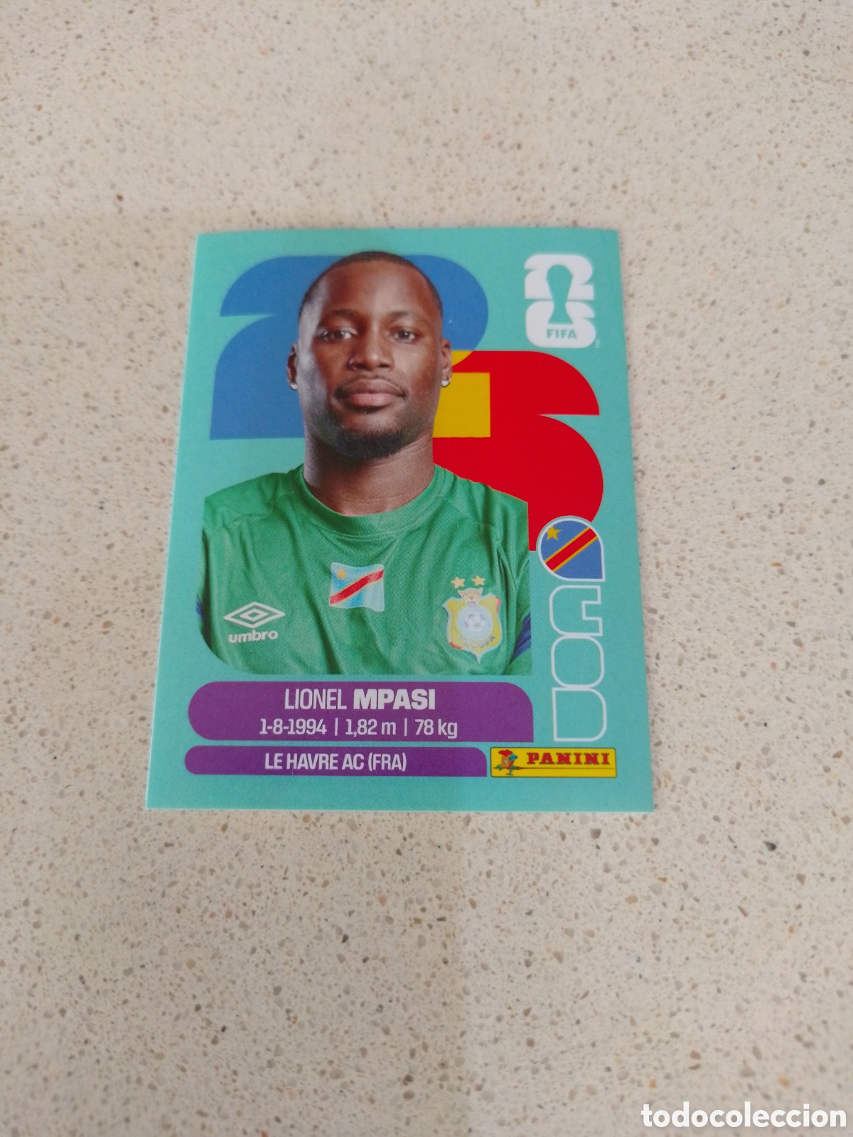 Cromos de f&uacute;tbol: CROMO NUMERO 2 MPASI CONGO. MUNDIAL 2026. PANINI.