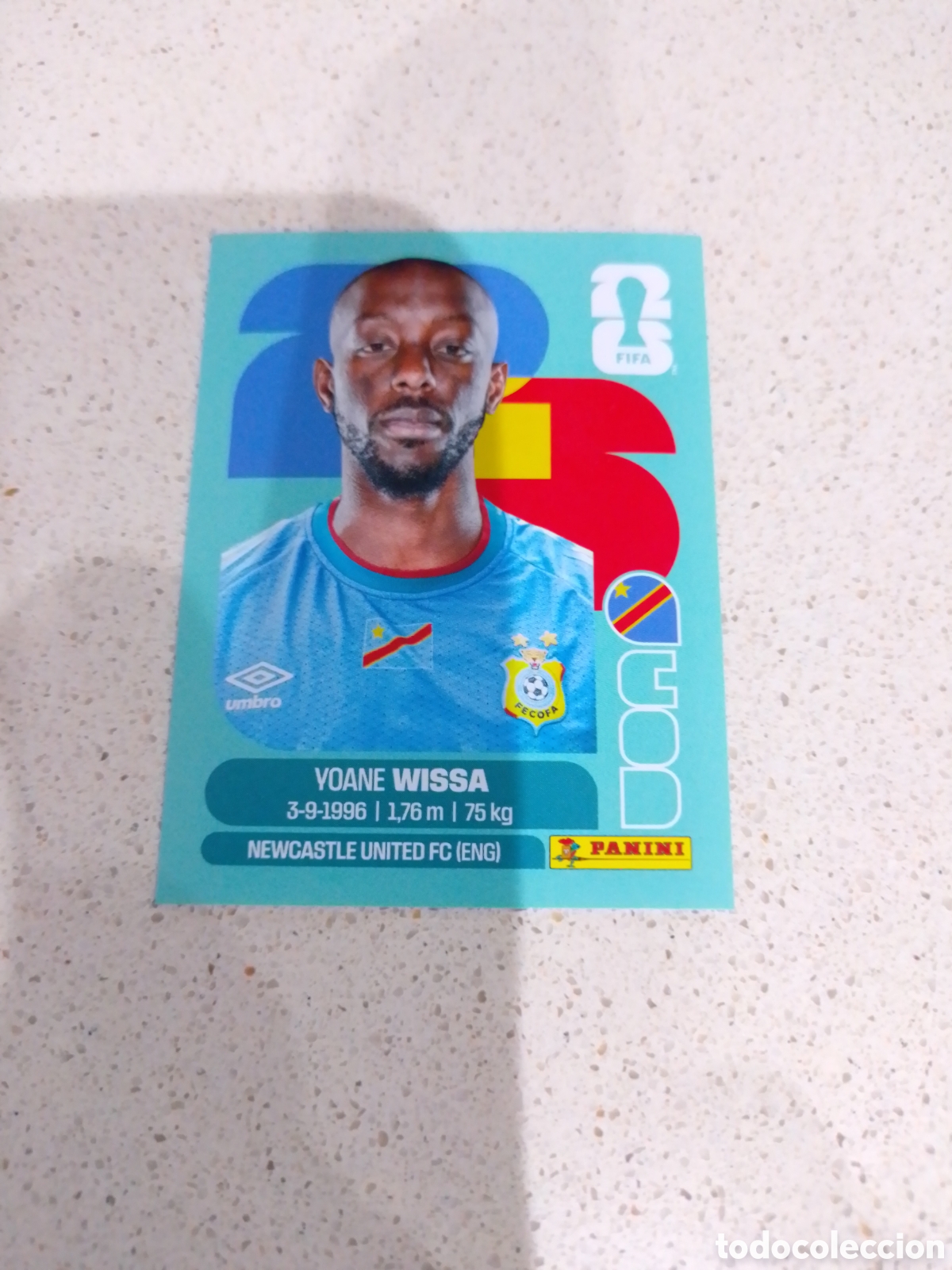 Cromos de f&uacute;tbol: CROMO N&Uacute;MERO 16 WISSA CONGO. MUNDIAL 2026. PANINI.