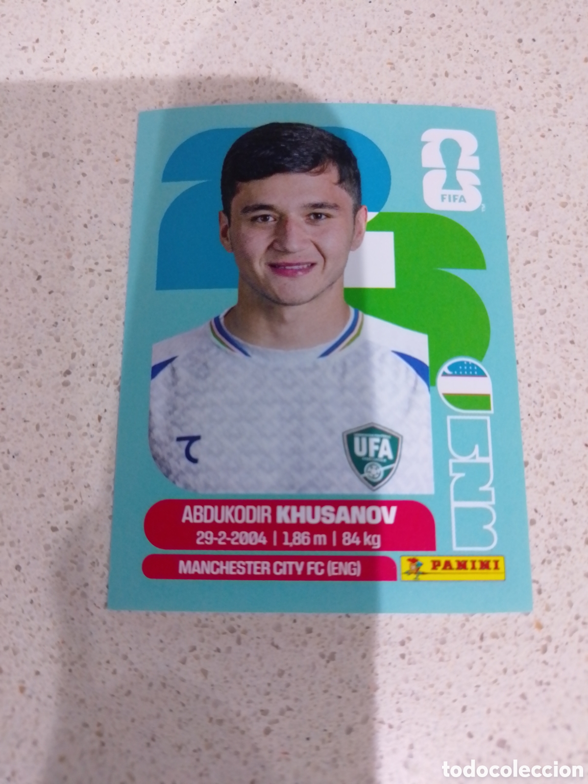 Cromos de f&uacute;tbol: CROMO N&Uacute;MERO 9 KHUSANOV UZBEKISTAN. MUNDIAL 2026. PANINI.
