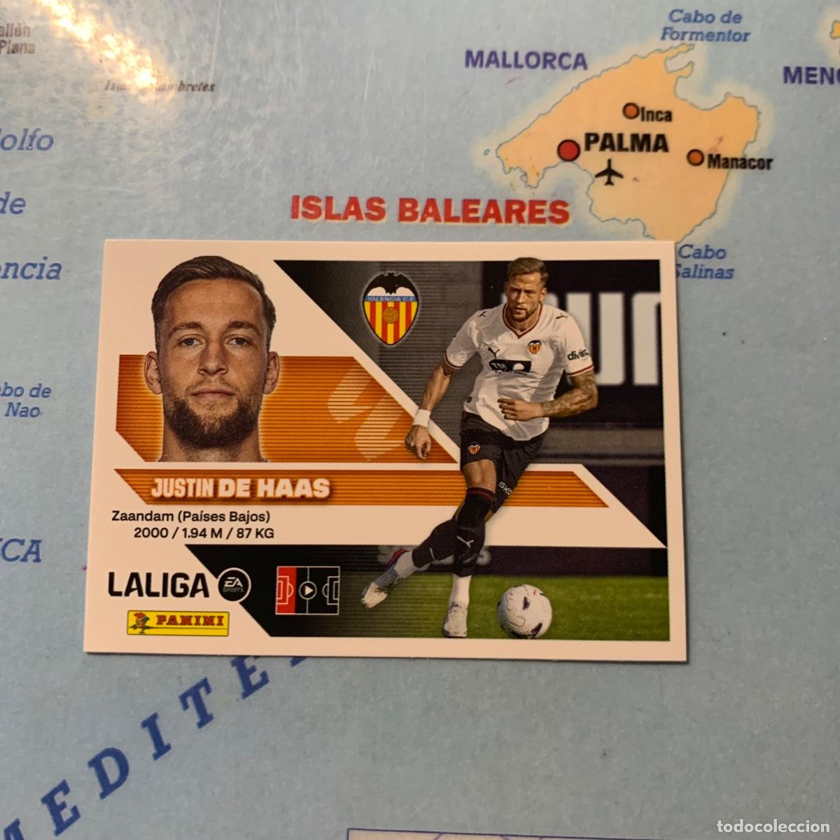 Cromos de f&uacute;tbol: Justin De Haas &Uacute;ltimo fichaje n&uacute;mero 9 Del Valencia cromo de la liga este 26-27 2026-2027