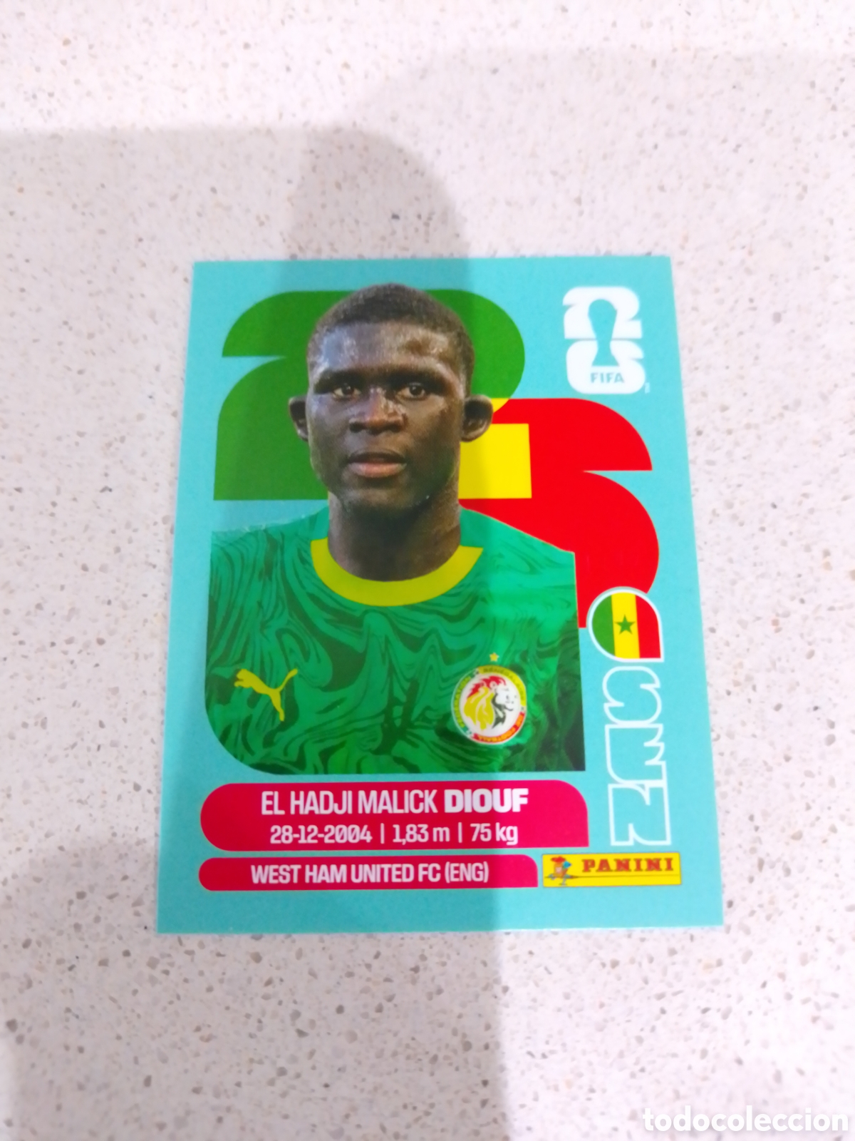 Cromos de f&uacute;tbol: CROMO NUMERO 7 DIOUF SENEGAL. MUNDIAL 2026. PANINI.