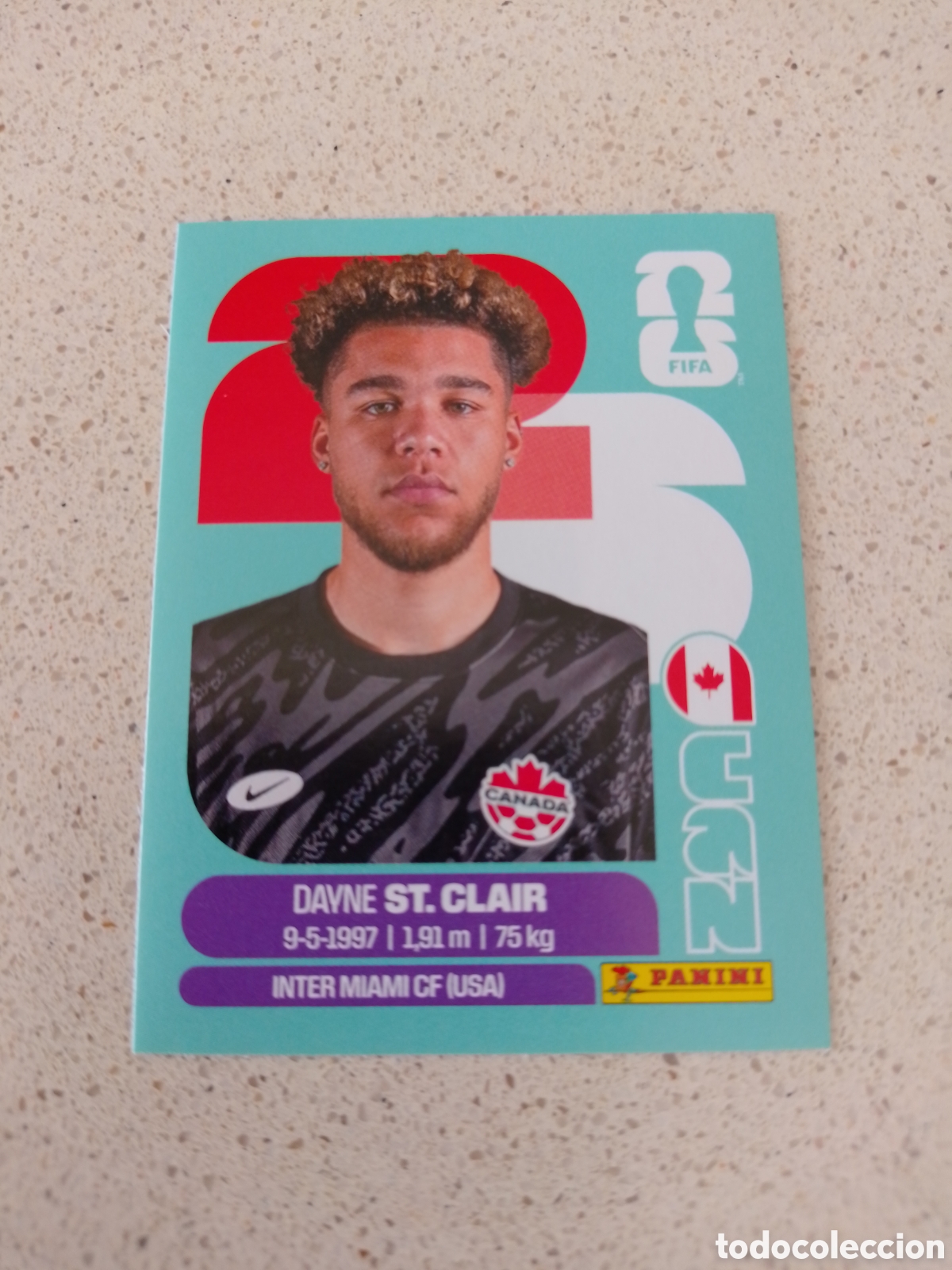 Cromos de f&uacute;tbol: CROMO NUMERO 2 ST. CLAIR CANADA. MUNDIAL 2026. PANINI.