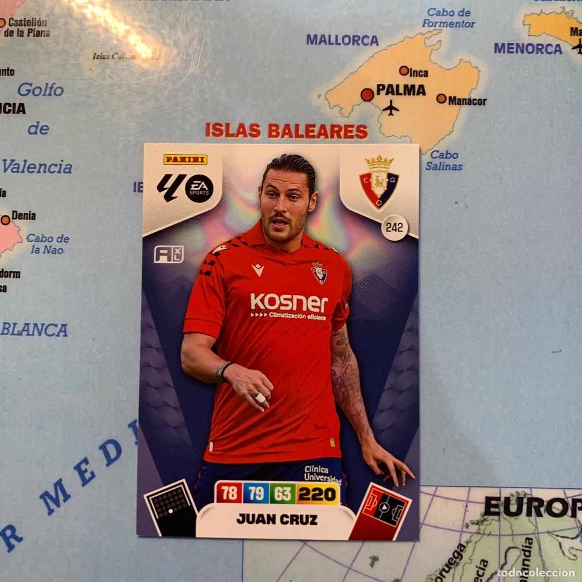 Cromos de f&uacute;tbol: Juan Cruz n&uacute;mero 242 de Osasuna cromo adrenalyn XL 25-26 2025-2026