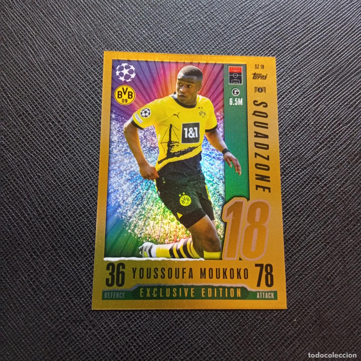 Football Stickers: MOUKOKO BORUSSIA DORTMUND TOPPS MATCH ATTAX 2023 2024 FUTBOL 23 24 - A213 PG379 EXCLUSIVE EDITION