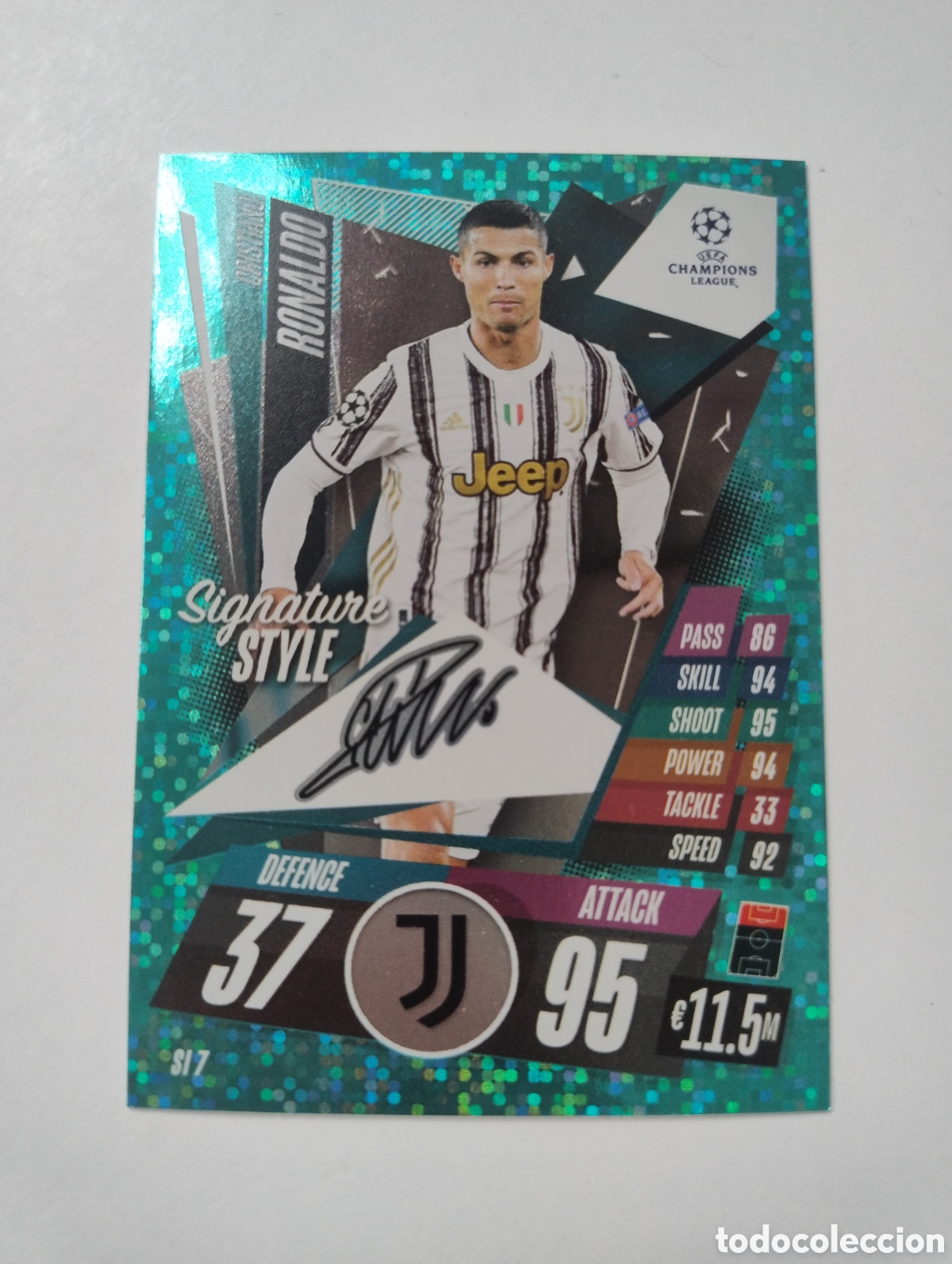Figurine di Calcio: SI 7 - Cristiano Ronaldo - Juventus - Topps Match Attax 2020 - 2021 Signature Style